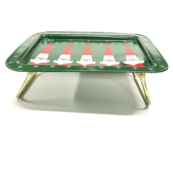 VTG Holt Howard Atomic Snowman Christmas Serving Tray TV Dinner Legs Green Rare - Picture 15 of 15